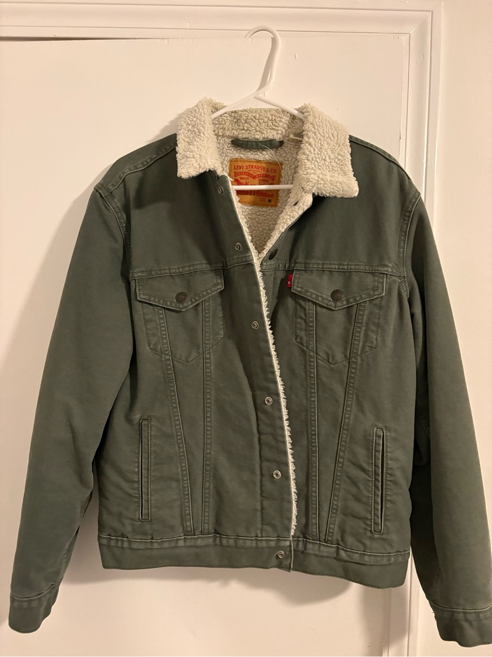 Levi's Olive Green Sherpa-Lined Truck Jacket